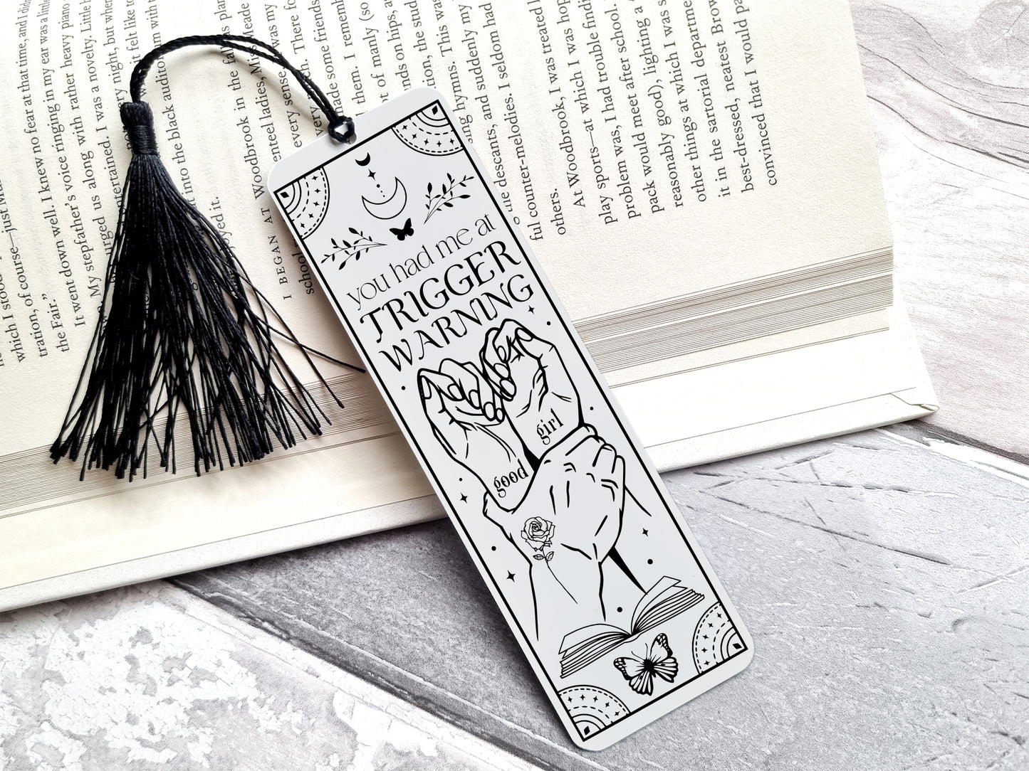 Trigger Warning Bookmark, Booktok, Dark Romance reader gift, Smut Reader