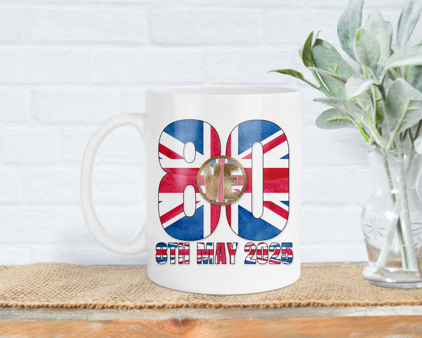 VE Day 80th Anniversary Union Jack Mug, 2025 Celebratory Gift, WW2 memorabilia keepsake, World War 2 Celebration, Collectable