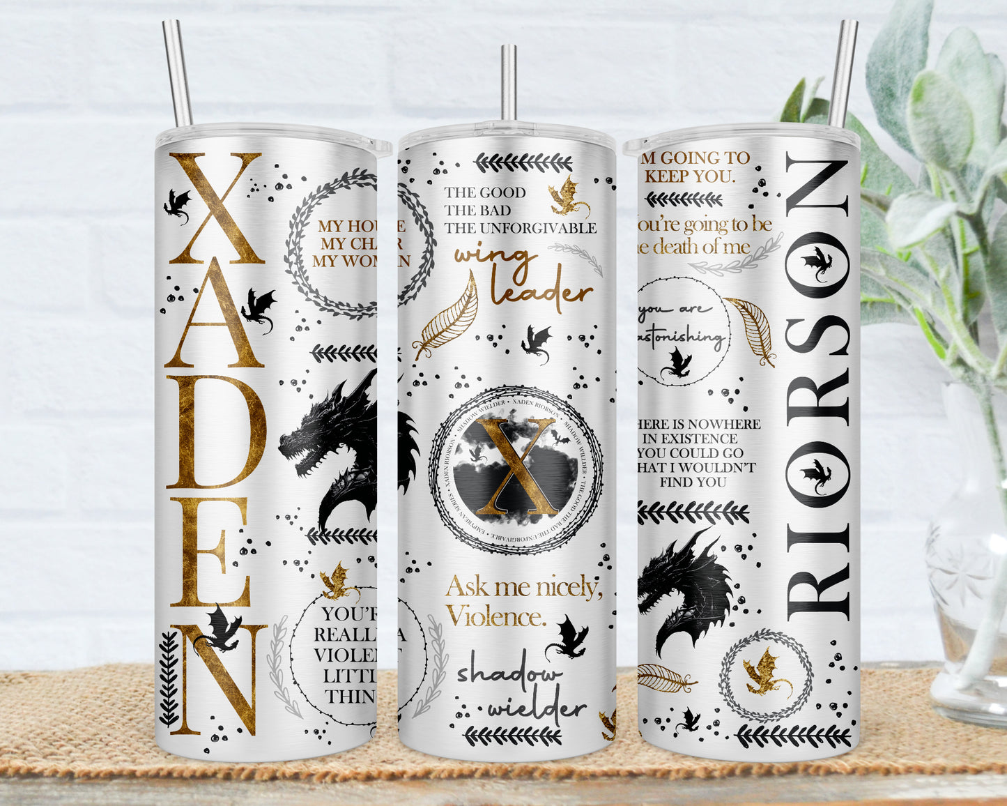 Fourth Wing, Fourth Wing Tumbler, Skinny Tumbler with Straw, Bookish Gifts, Basgiath War College, Bookish Tumbler, 20oz Tumbler