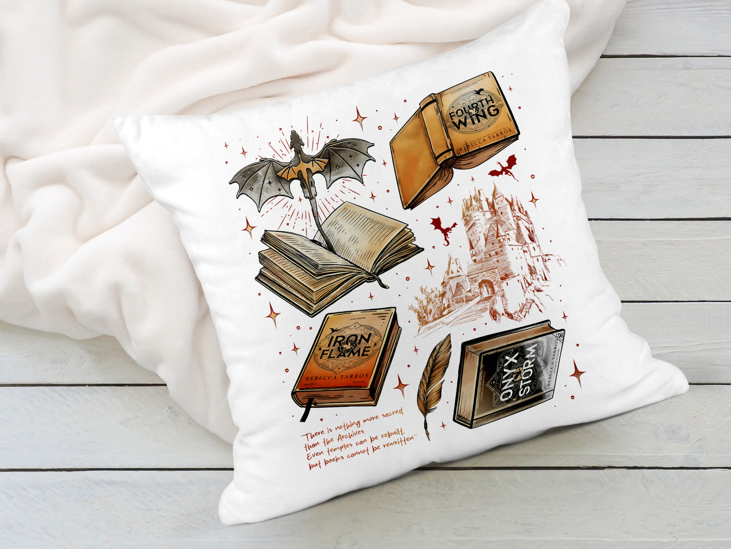 Fourth wing series dragon rider cushion, Tairn, Andarna, Bookish Gifts, Basgiath War College, Reading gift, iron flame, onyx storm, booknook cushion