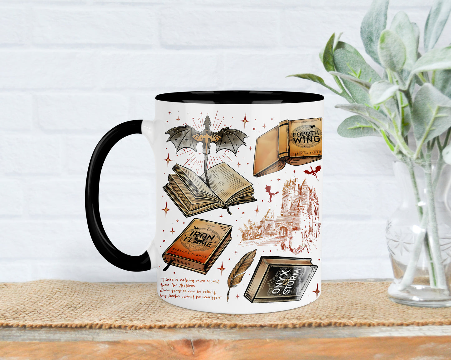 Fourth wing series dragon rider mug, Tairn, Andarna, 11oz mug, Bookish Gifts, Basgiath War College, Reading gift, iron flame, onyx storm