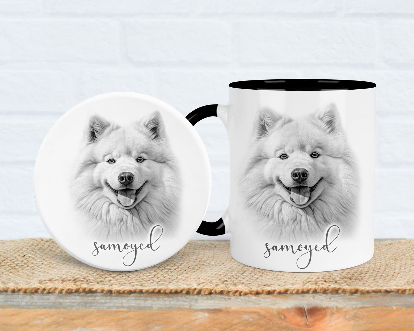 Samoyed Mug, Personalised dog breed mug, Samoyed gift, Samoyed mug, 11oz ceramic mug, dog lover gift, Samoyed dog, Mug and Coaster Set