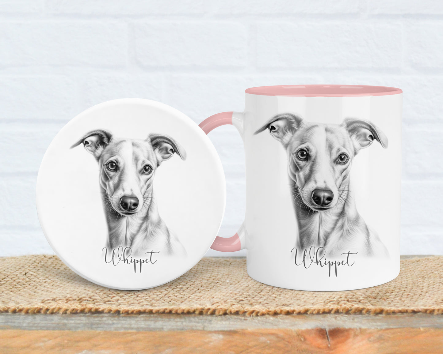 Whippet Mug, Personalised dog breed mug, Whippet gift, Whippet mug, 11oz ceramic mug, dog lover, Whippet Mug and Coaster gift set