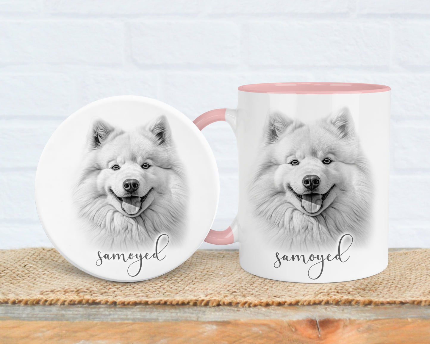 Samoyed Mug, Personalised dog breed mug, Samoyed gift, Samoyed mug, 11oz ceramic mug, dog lover gift, Samoyed dog, Mug and Coaster Set