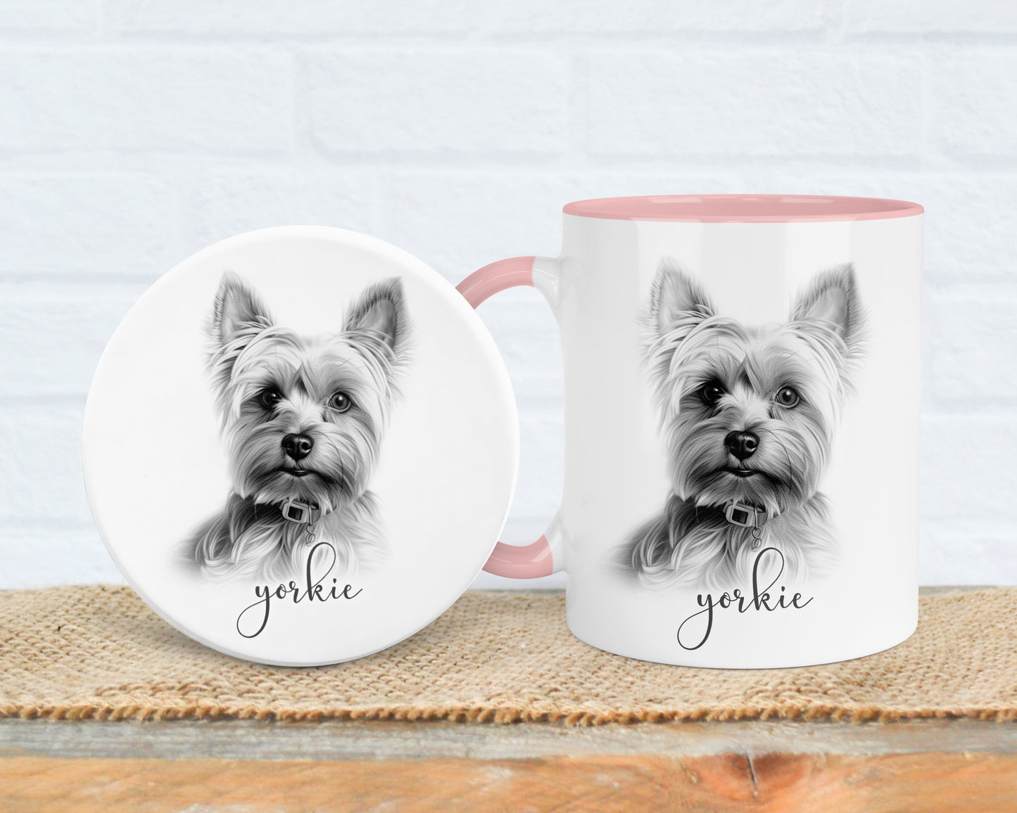 Yorkie Mug, Personalised dog breed mug, Yorkie gift, Yorkie mug, 11oz ceramic mug, dog lover, Yorkie Mug and Coaster gift set