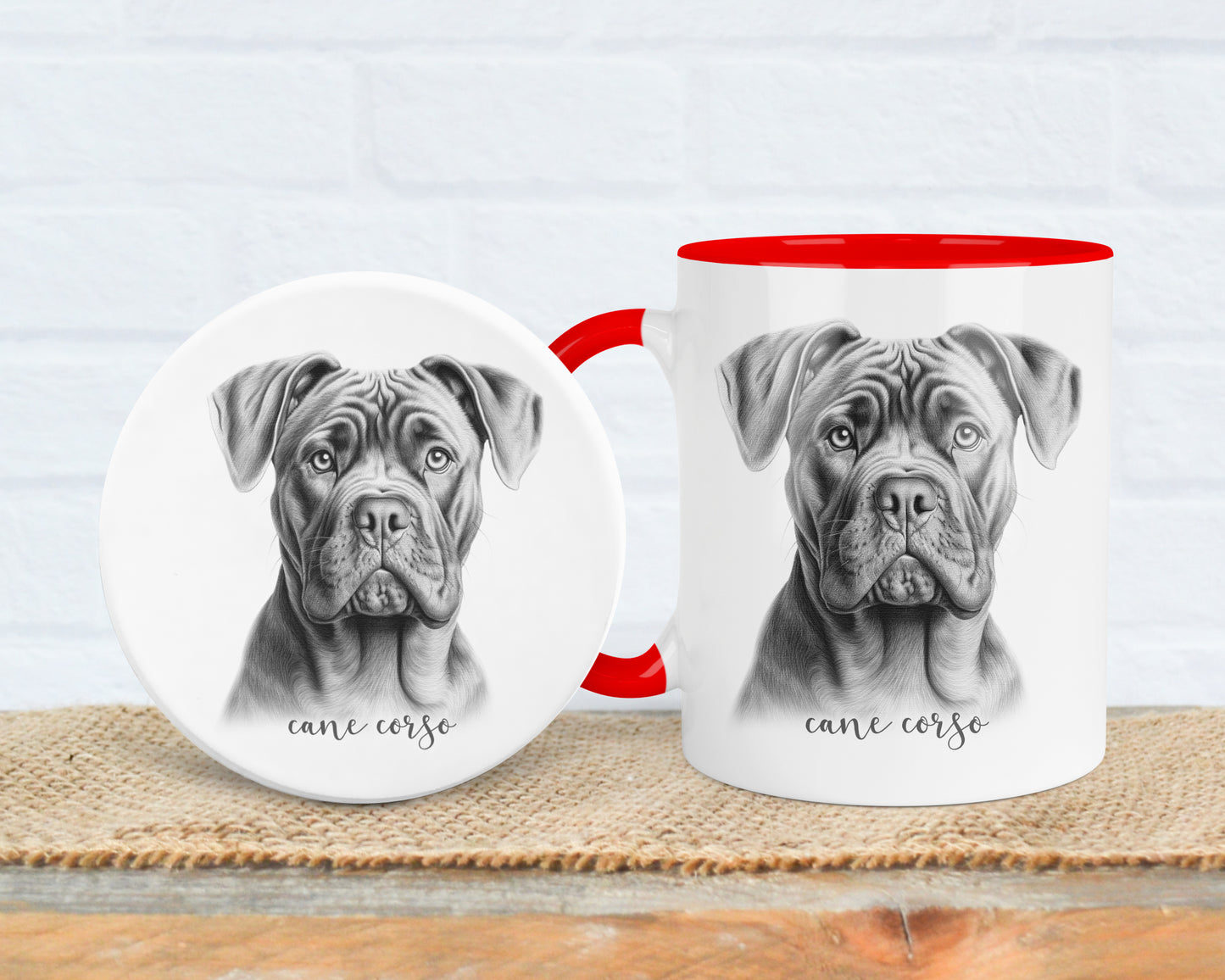 Cane Corso Mug, Personalised dog breed mug, Cane Corso gift, Cane Corso mug, 11oz ceramic mug, dog lover gift, Mug and Coaster Set