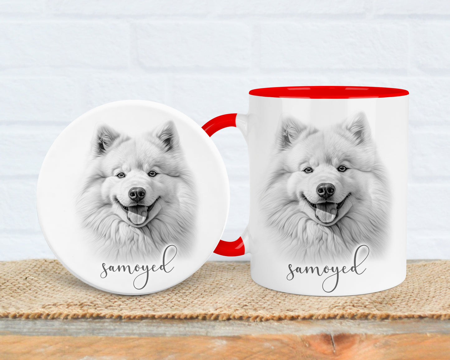 Samoyed Mug, Personalised dog breed mug, Samoyed gift, Samoyed mug, 11oz ceramic mug, dog lover gift, Samoyed dog, Mug and Coaster Set