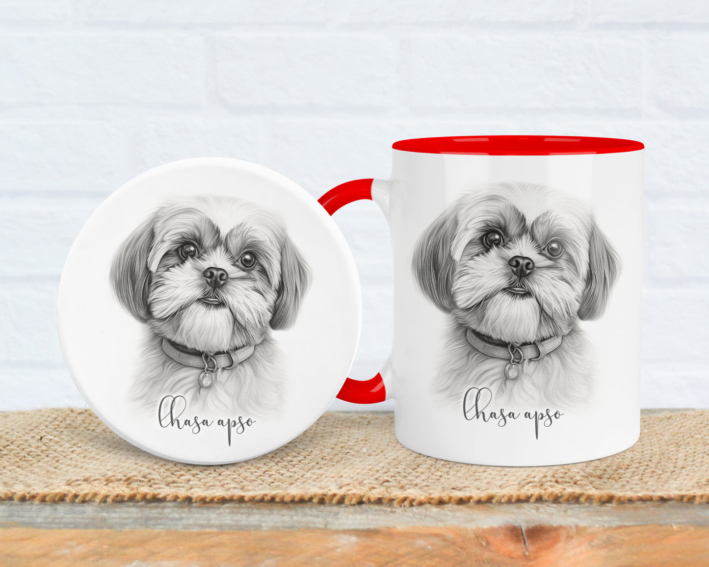 Lhasa Apso Mug, Personalised dog breed mug, Lhasa Apso gift, Lhasa Apso mug, 11oz ceramic mug, dog lover, Lhasa Apso Mug and Coaster gift set