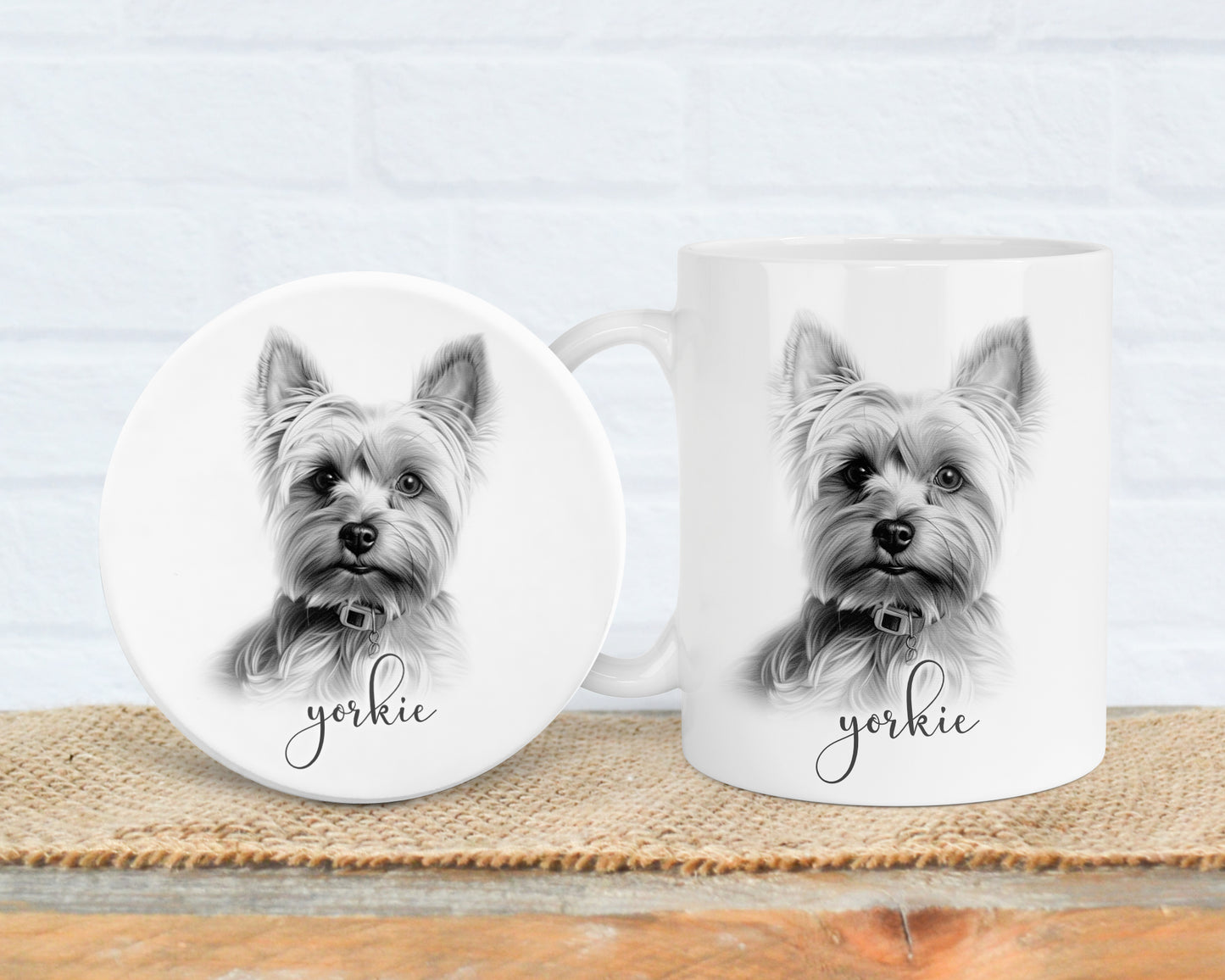 Yorkie Mug, Personalised dog breed mug, Yorkie gift, Yorkie mug, 11oz ceramic mug, dog lover, Yorkie Mug and Coaster gift set