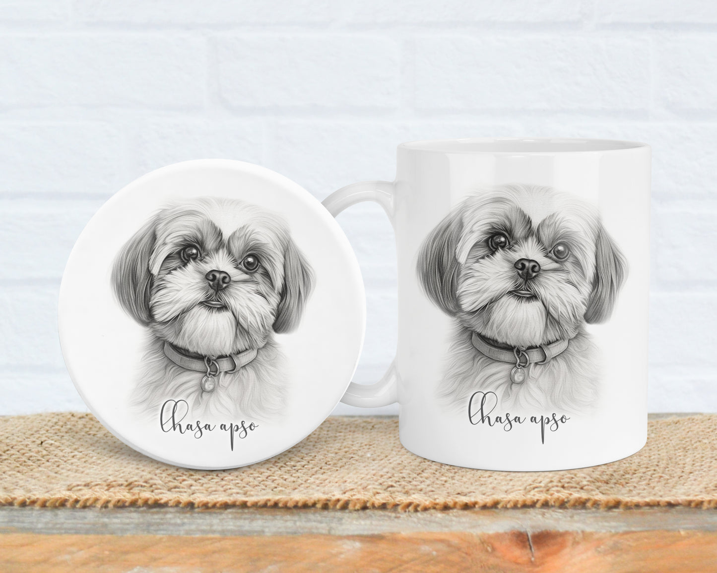 Lhasa Apso Mug, Personalised dog breed mug, Lhasa Apso gift, Lhasa Apso mug, 11oz ceramic mug, dog lover, Lhasa Apso Mug and Coaster gift set
