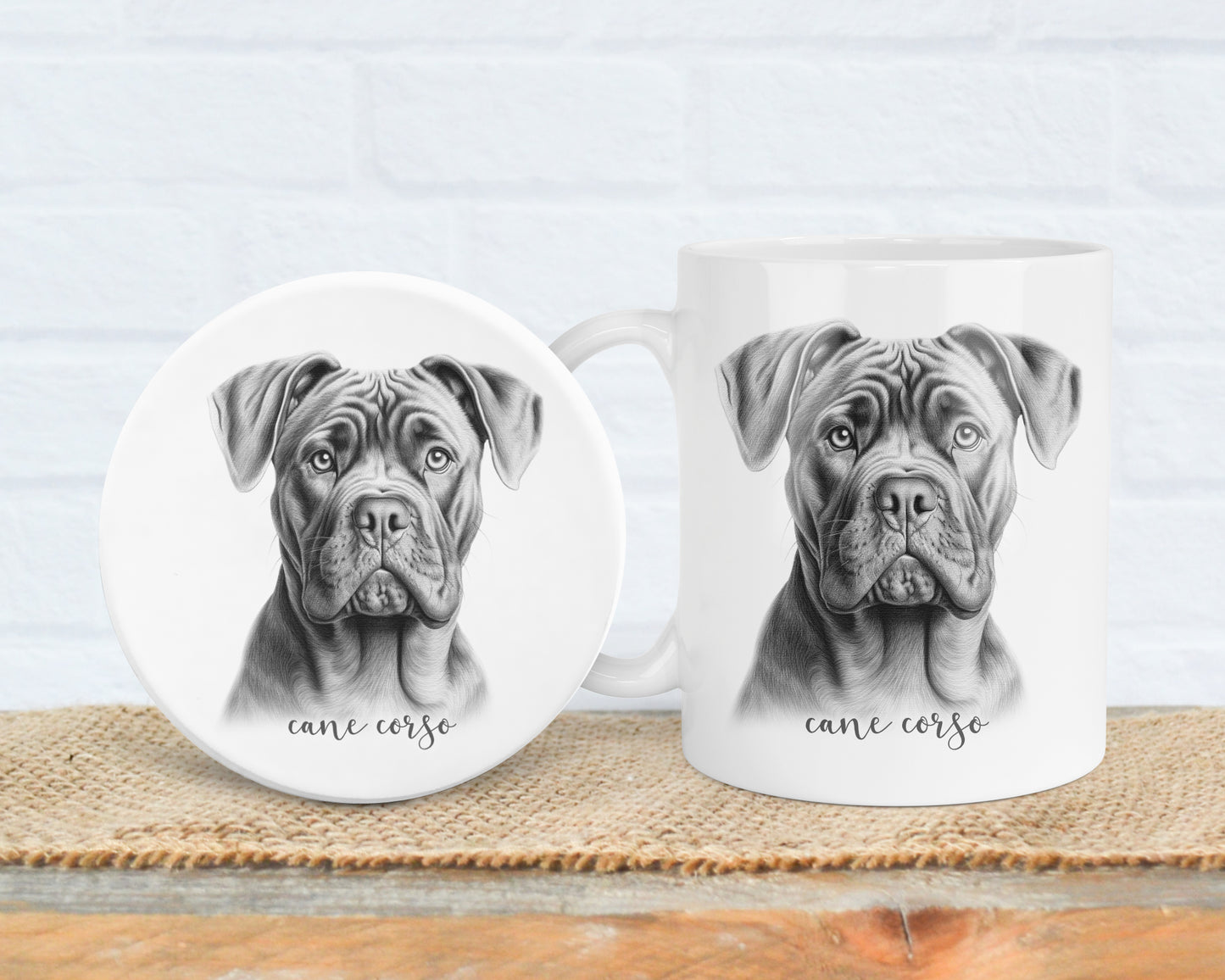 Cane Corso Mug, Personalised dog breed mug, Cane Corso gift, Cane Corso mug, 11oz ceramic mug, dog lover gift, Mug and Coaster Set