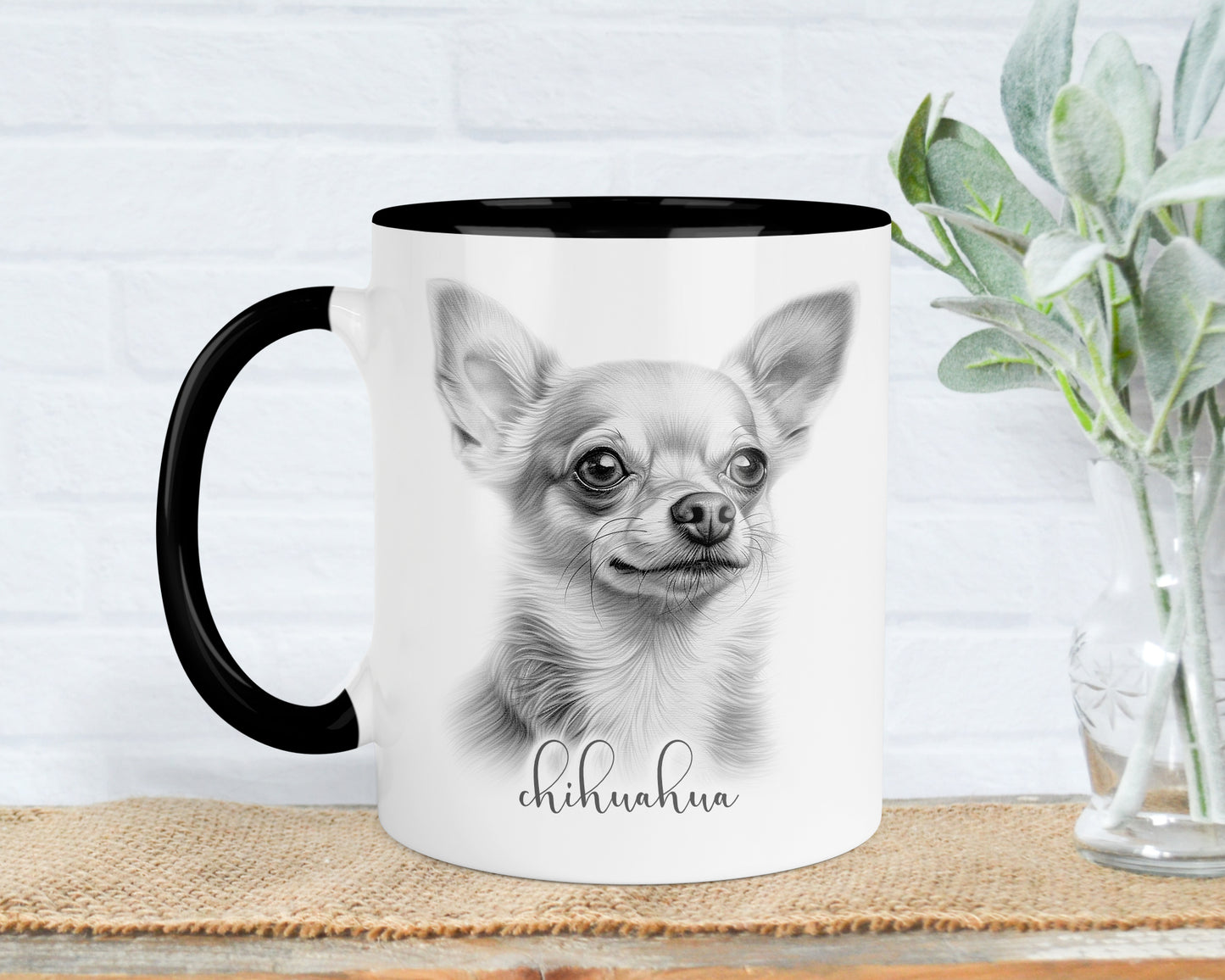 Chihuahua Mug, Personalised Chihuahua gift, Chihuahua mug, 11oz ceramic mug, dog lover gift, Chihuahua dog, Mug and Coaster Set
