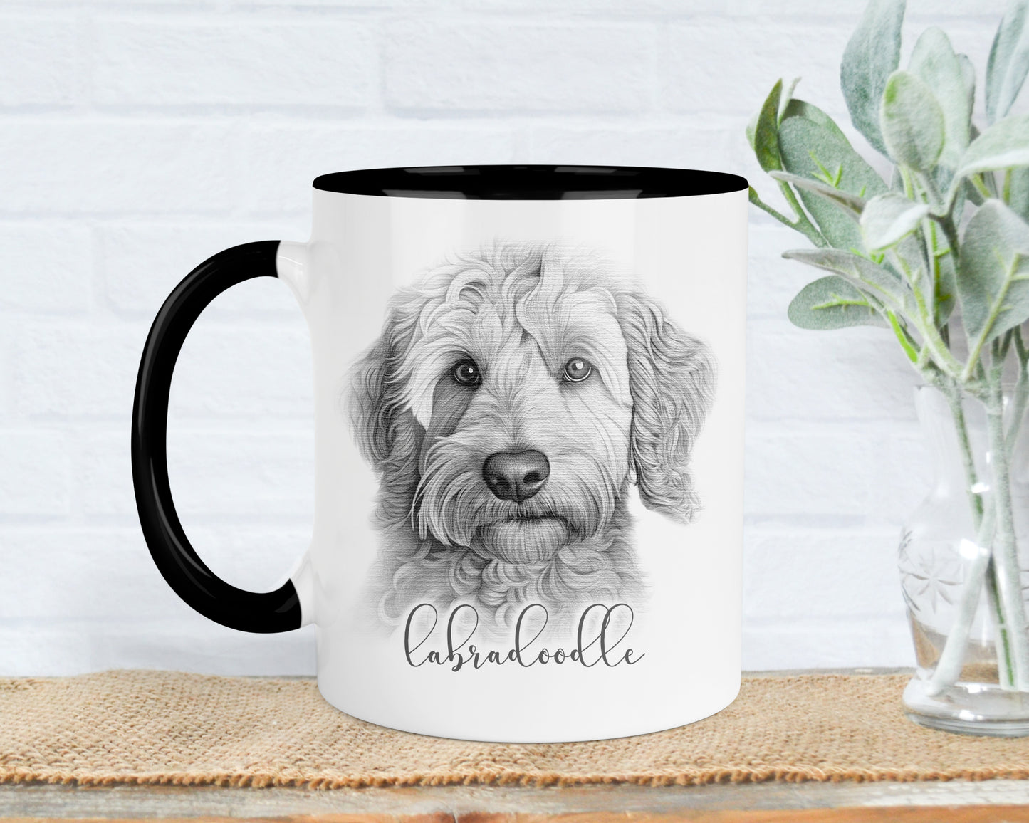 Labradoodle Dog Mug, Personalised dog breed mug, Labradoodle gift, 11oz ceramic mug, dog lover gift, Labradoodle dog, Mug and Coaster Set