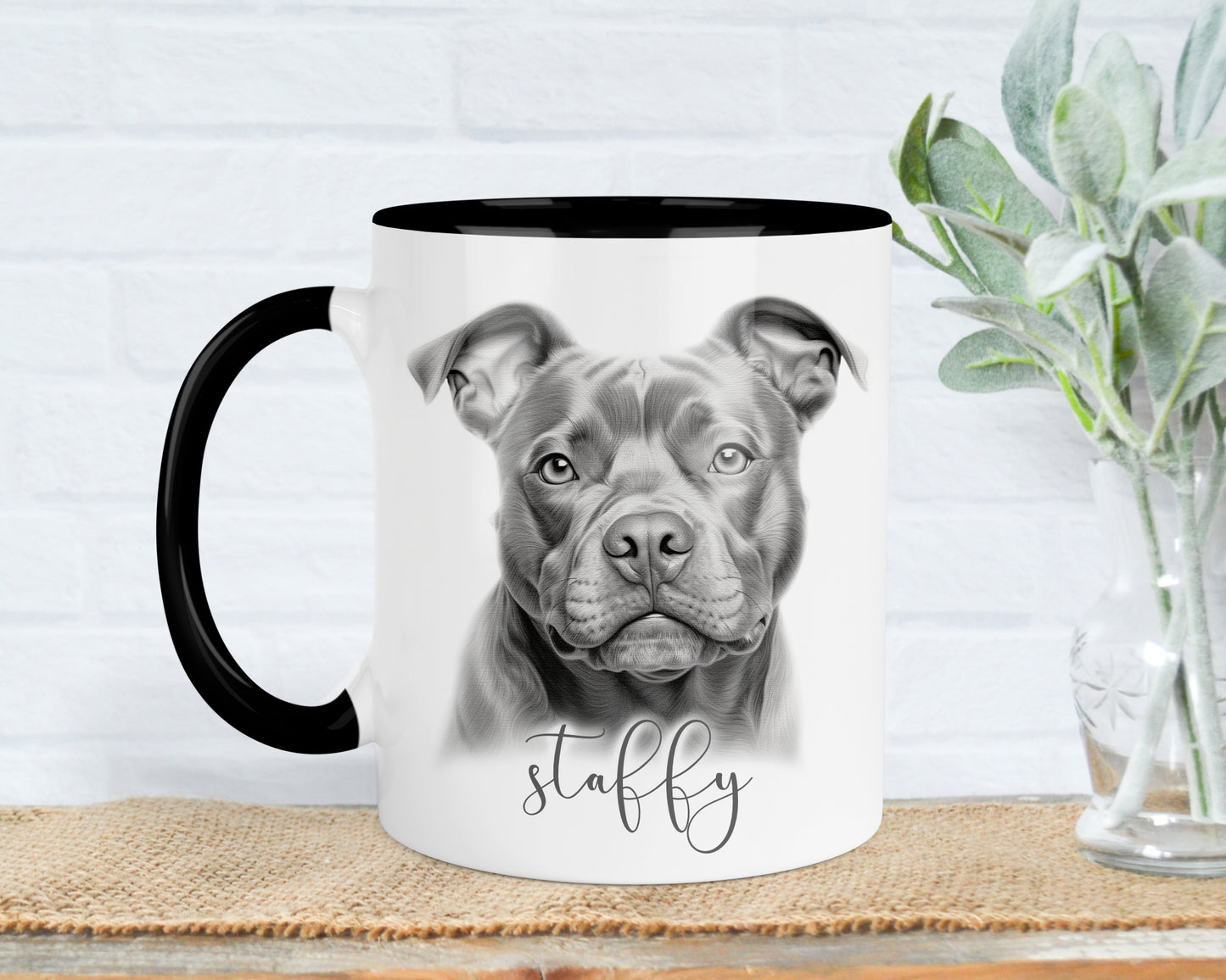 Staffy Mug, Personalised dog breed mug, Staffy gift, Staffy mug, 11oz ceramic mug, dog lover, Staffordshire Bull Terrier Mug and Coaster