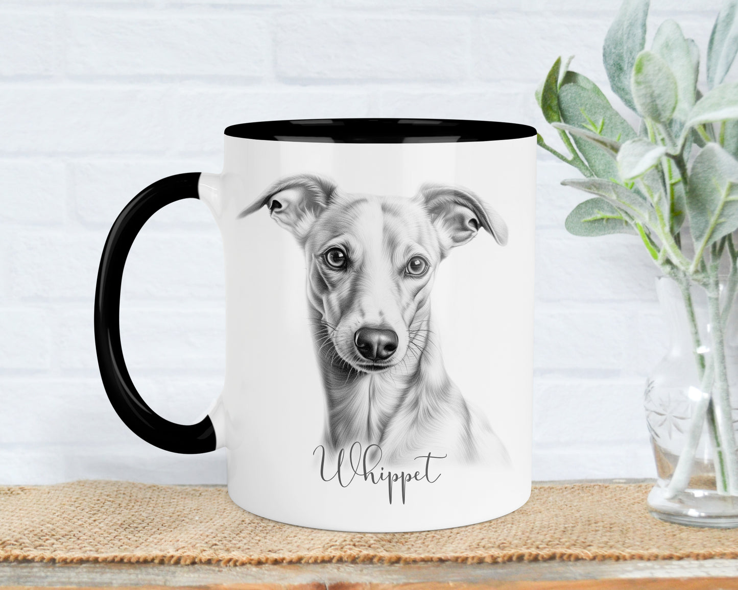 Whippet Mug, Personalised dog breed mug, Whippet gift, Whippet mug, 11oz ceramic mug, dog lover, Whippet Mug and Coaster gift set