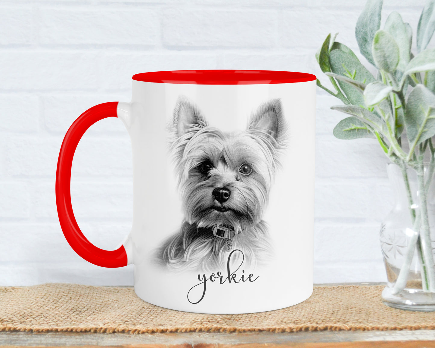 Yorkie Mug, Personalised dog breed mug, Yorkie gift, Yorkie mug, 11oz ceramic mug, dog lover, Yorkie Mug and Coaster gift set