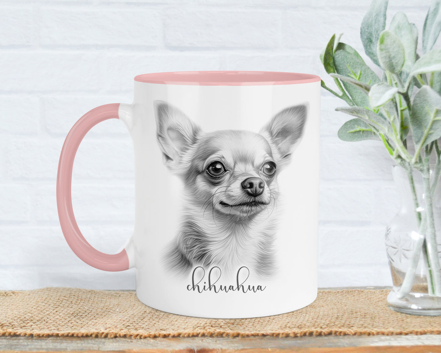 Chihuahua Mug, Personalised Chihuahua gift, Chihuahua mug, 11oz ceramic mug, dog lover gift, Chihuahua dog, Mug and Coaster Set