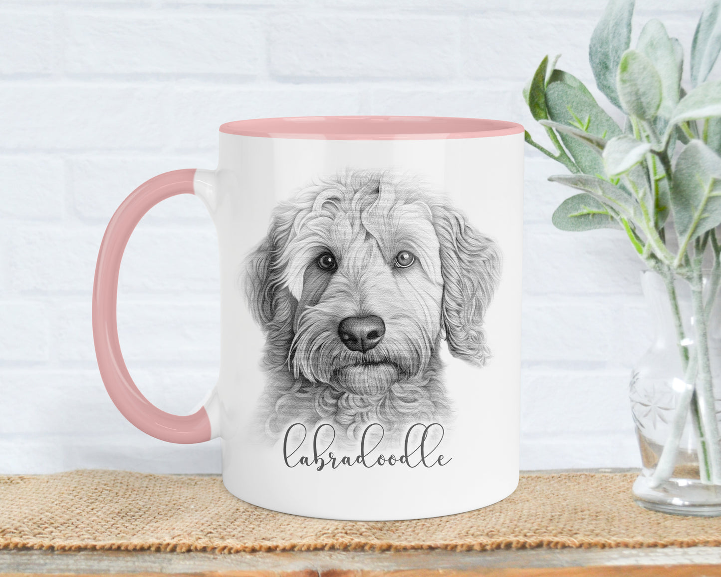 Labradoodle Dog Mug, Personalised dog breed mug, Labradoodle gift, 11oz ceramic mug, dog lover gift, Labradoodle dog, Mug and Coaster Set