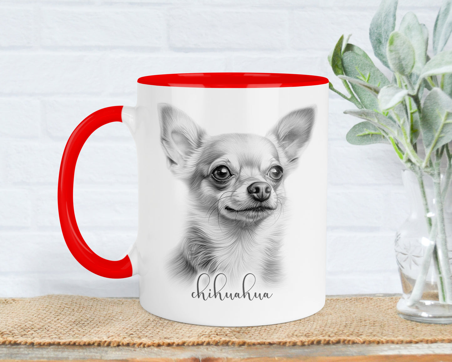 Chihuahua Mug, Personalised Chihuahua gift, Chihuahua mug, 11oz ceramic mug, dog lover gift, Chihuahua dog, Mug and Coaster Set