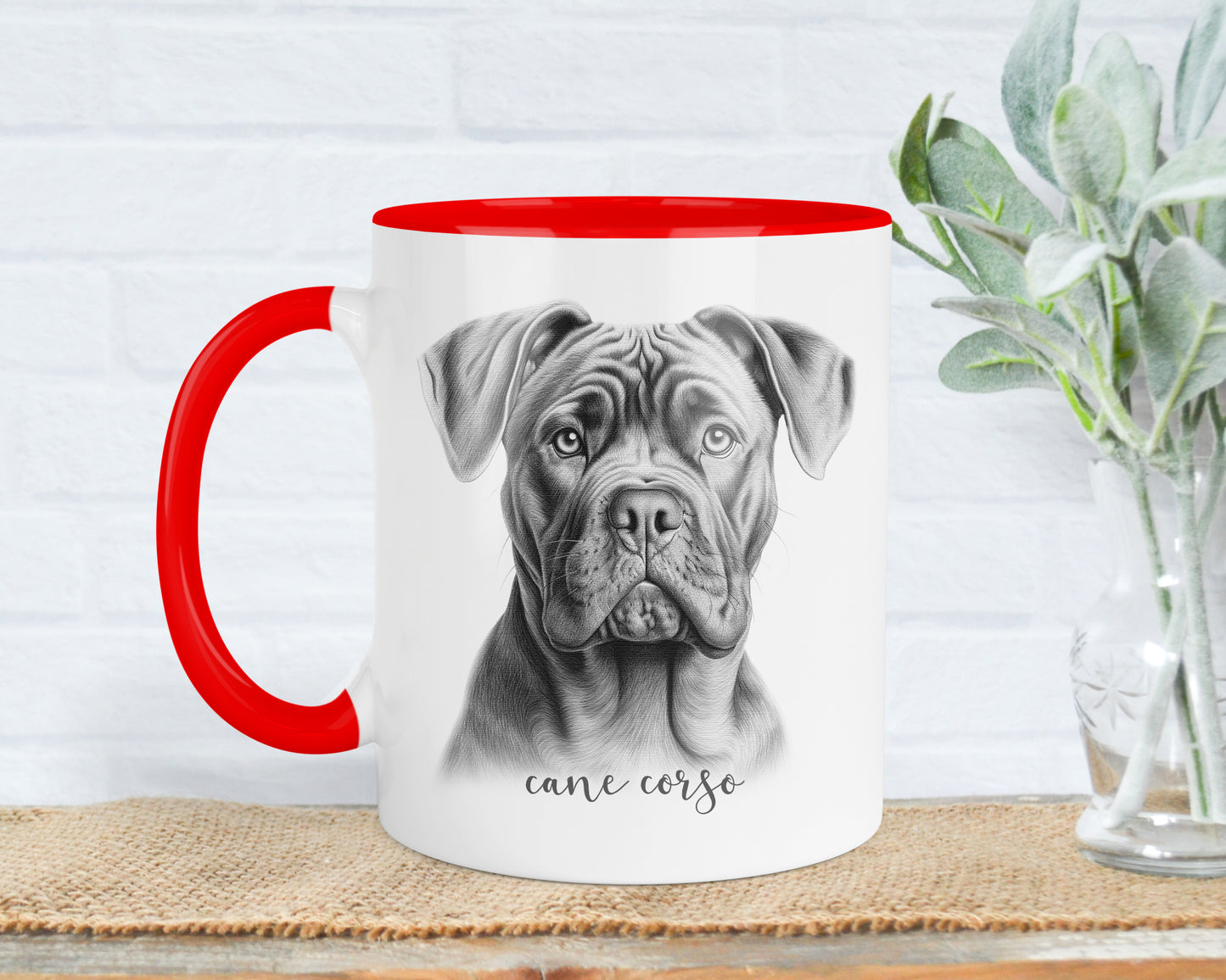 Cane Corso Mug, Personalised dog breed mug, Cane Corso gift, Cane Corso mug, 11oz ceramic mug, dog lover gift, Mug and Coaster Set