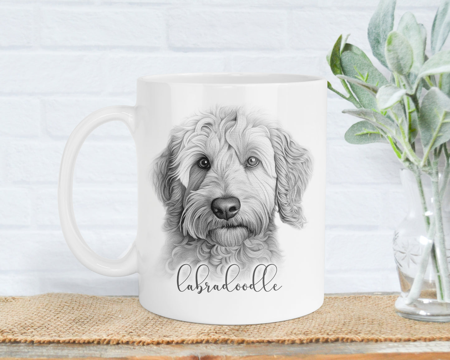 Labradoodle Dog Mug, Personalised dog breed mug, Labradoodle gift, 11oz ceramic mug, dog lover gift, Labradoodle dog, Mug and Coaster Set