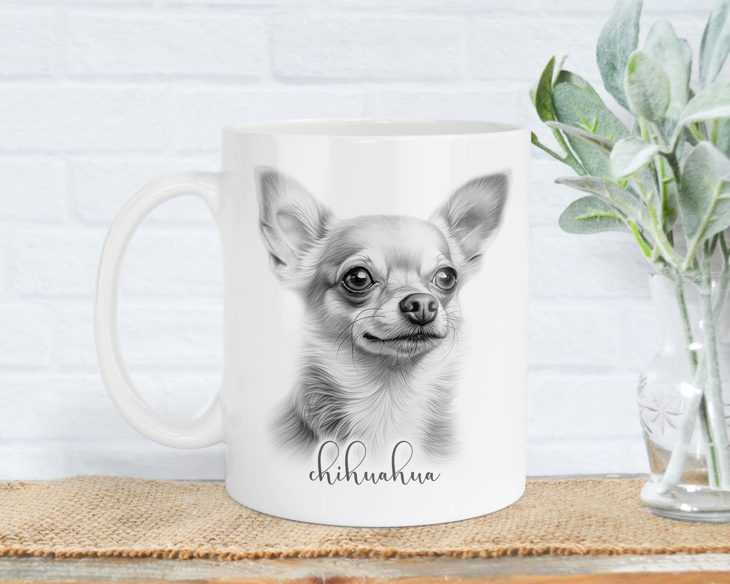 Chihuahua Mug, Personalised Chihuahua gift, Chihuahua mug, 11oz ceramic mug, dog lover gift, Chihuahua dog, Mug and Coaster Set
