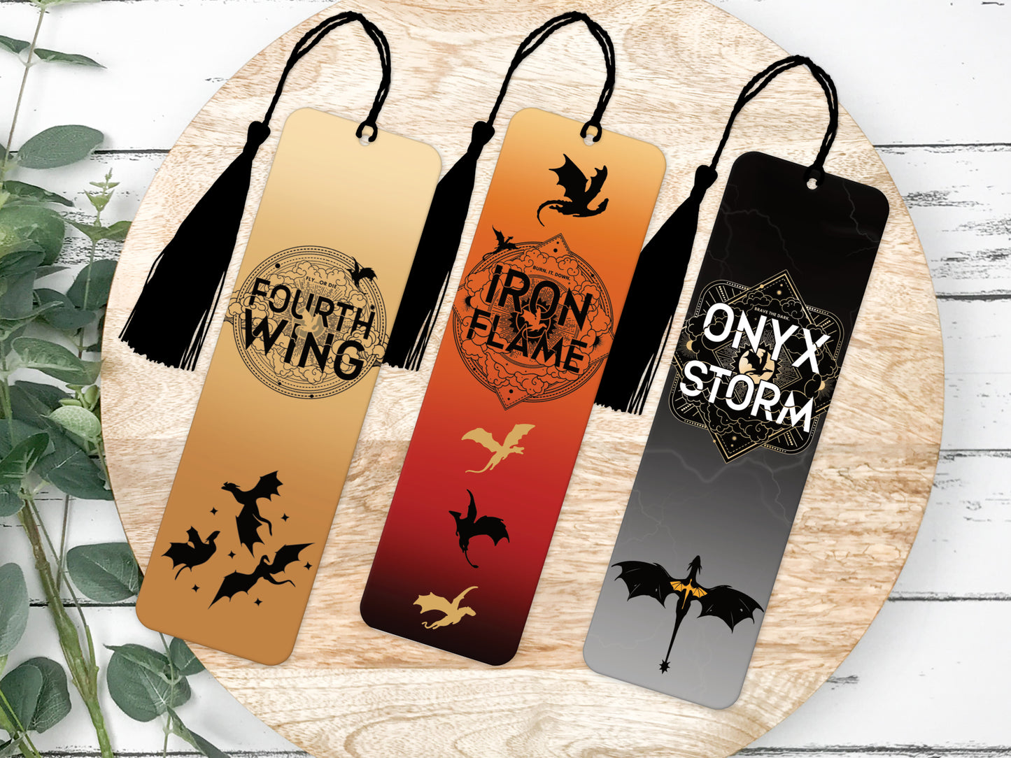 Onyx Storm Bookmark - Fourth wing bookmark - Iron Flame Bookmark - Booktok Merchandise - Dragon - Violet Sorrengail - 3 Bookmark Set 2