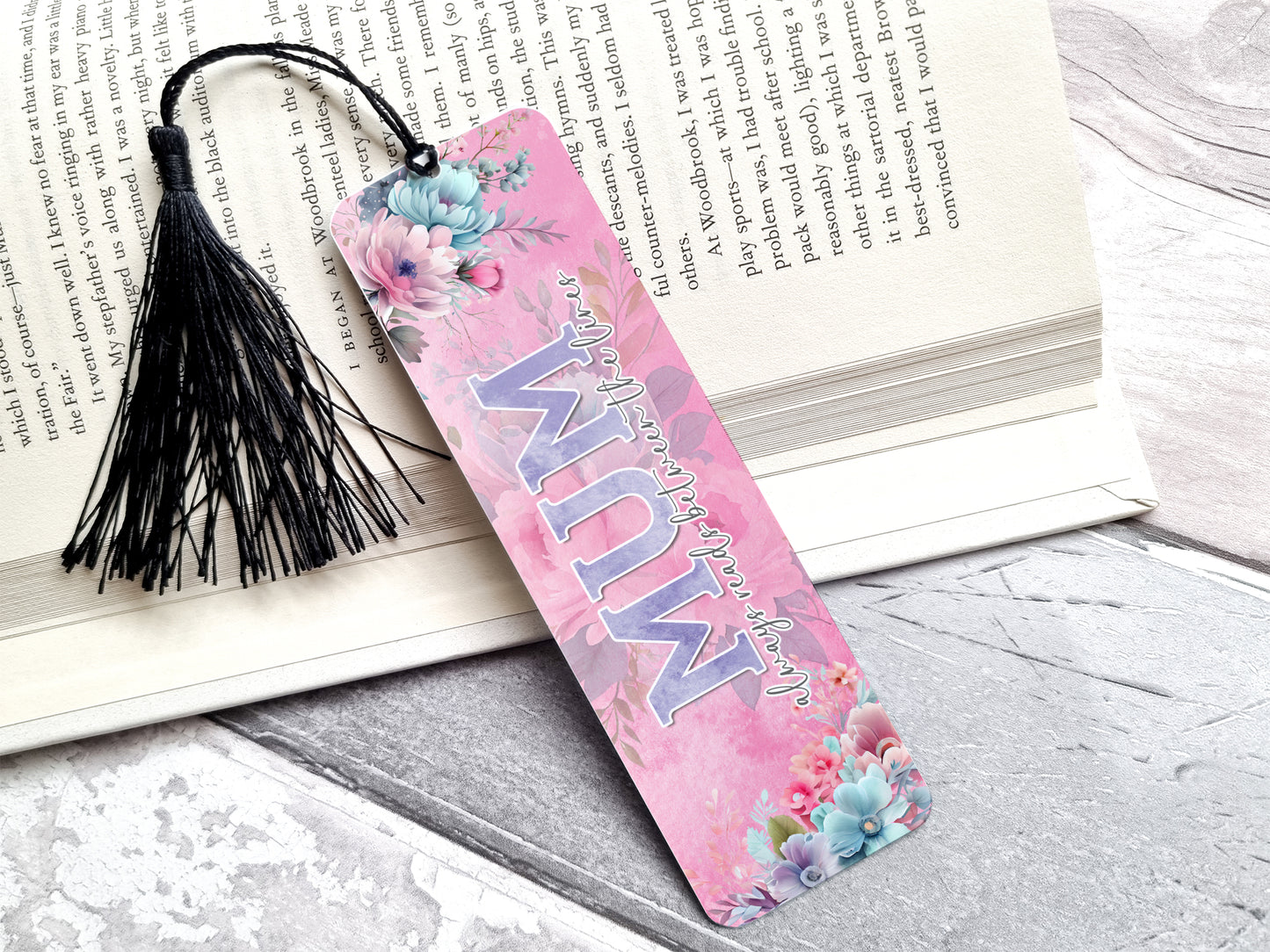 Mother's Day Bookmark, Gift for mum, Floral Bookmark, Unique gift for mum, Bookmark with tassle