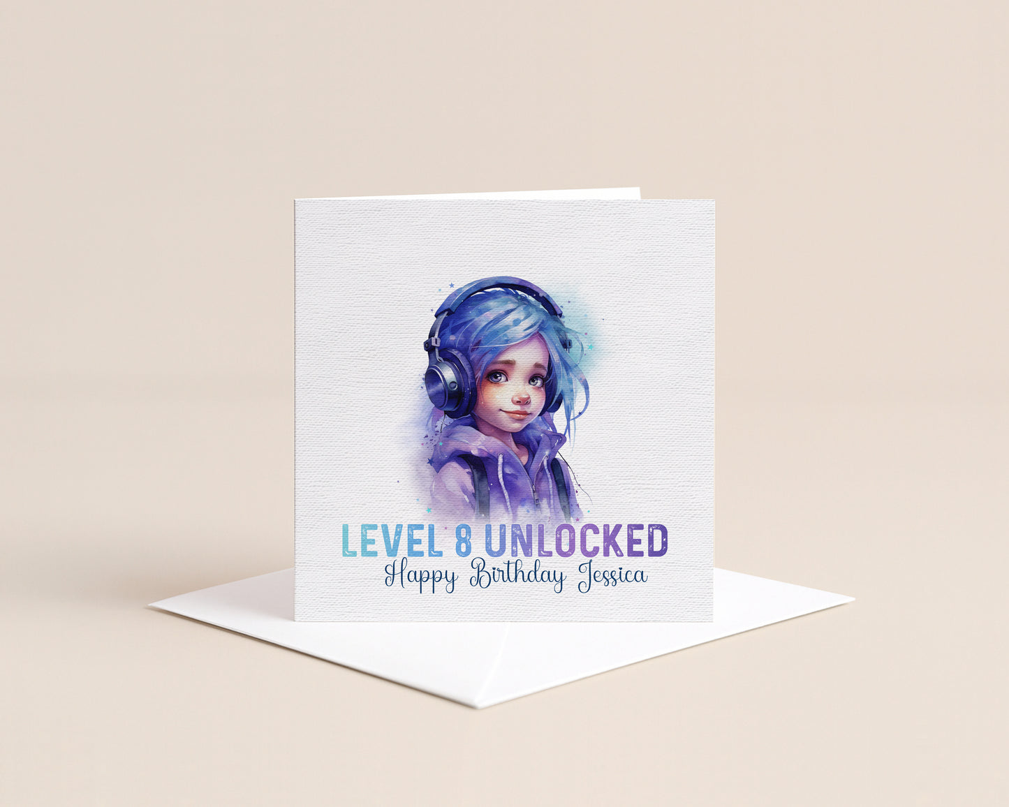 Personalised Gamer Girl Birthday Card