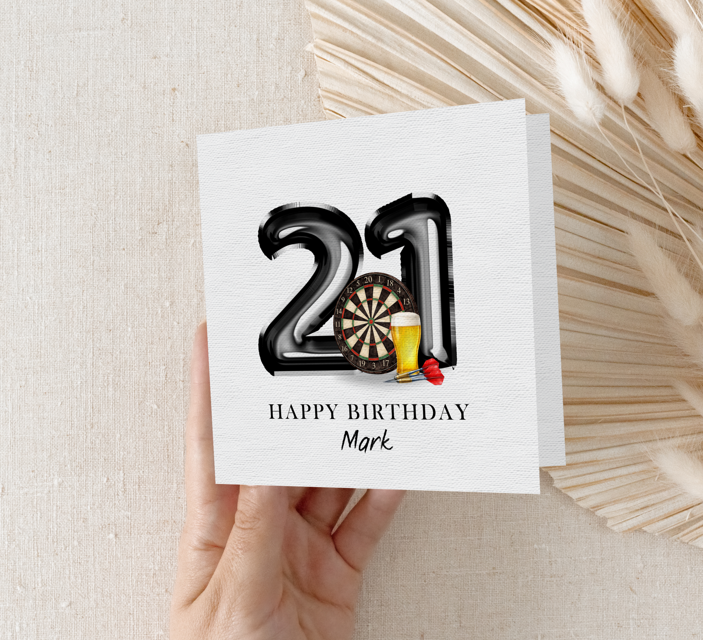 Personalised Darts 21st Birthday Card