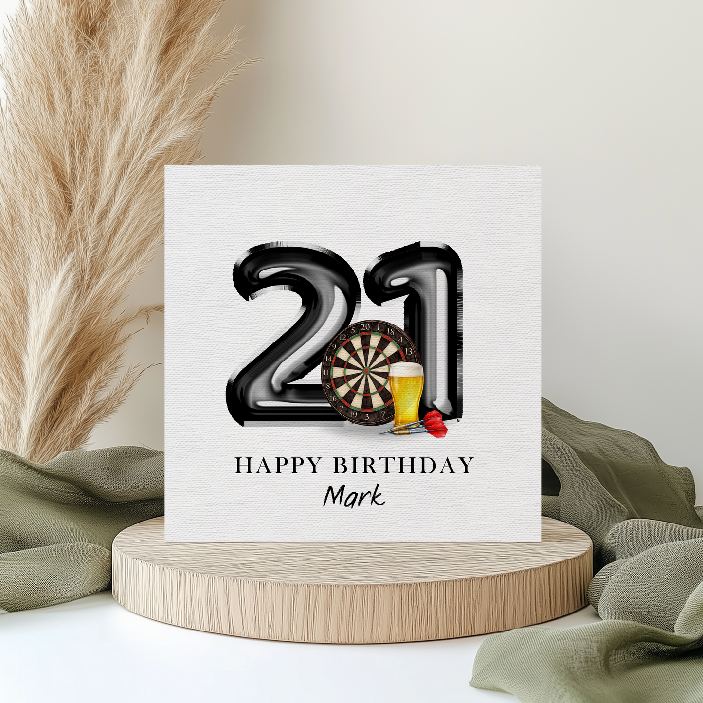 Personalised Darts 21st Birthday Card