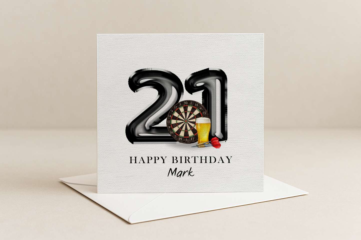 Personalised Darts 21st Birthday Card