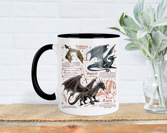 Fourth wing dragon mug, Tairn and Andarna, Dragon Rider, Bookish Gifts, Reading gift, iron flame, onyx storm, Xaden and Sgaeyl