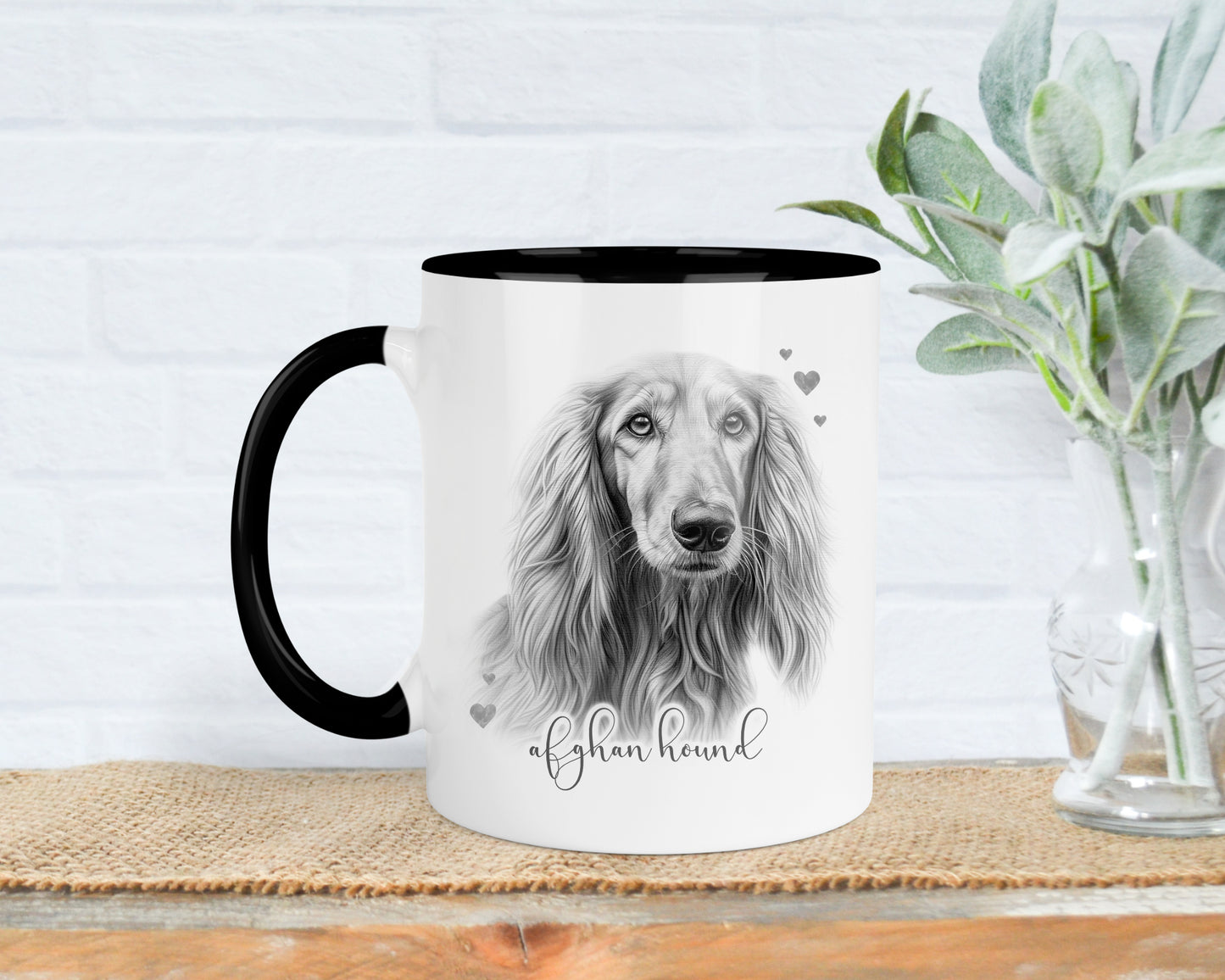 Personalised Valentines Afghan Hound Mug