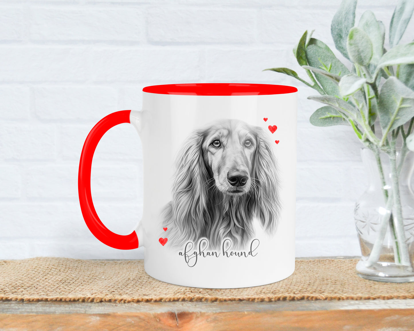 Personalised Valentines Afghan Hound Mug