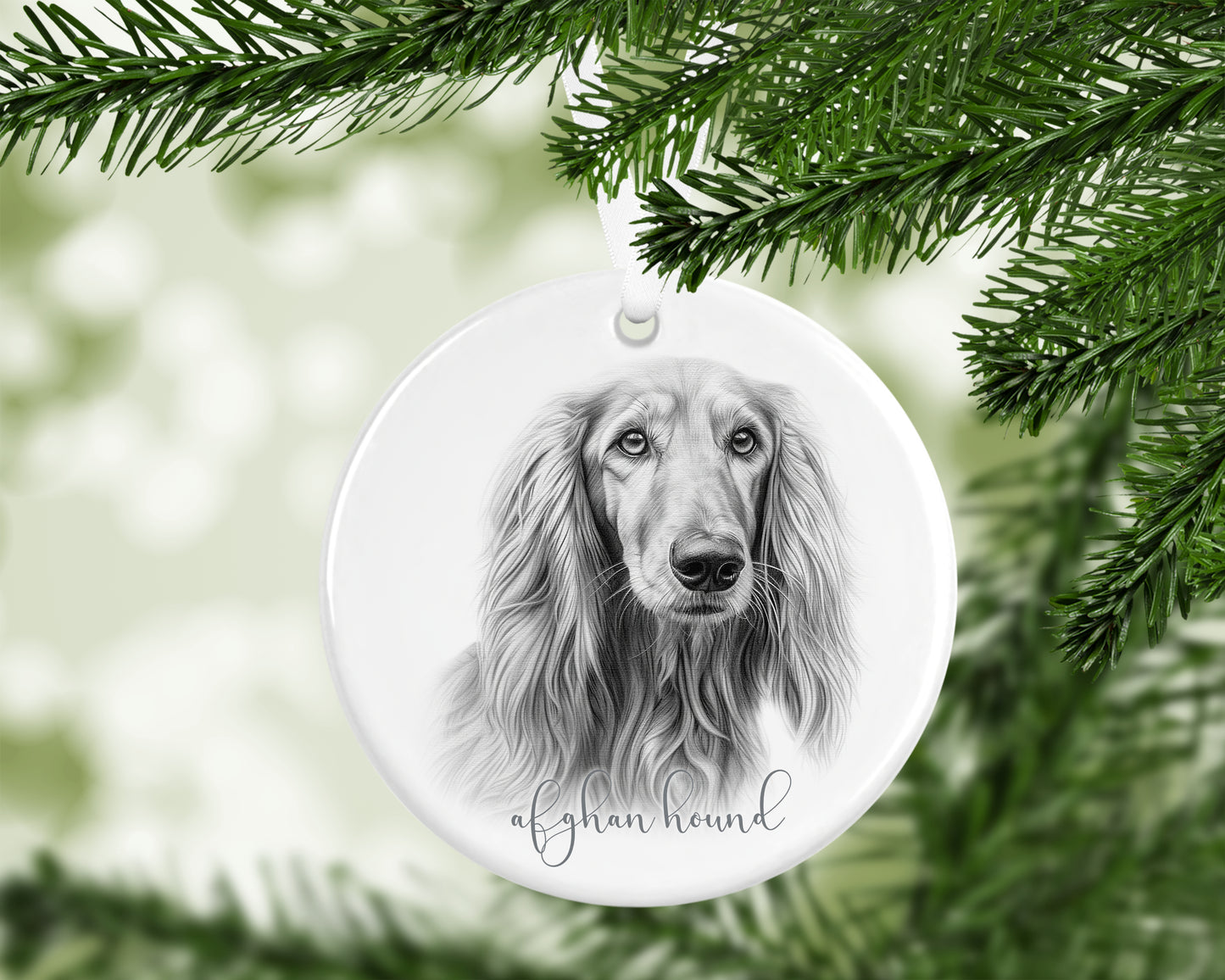 Personalised Afghan Hound Christmas bauble