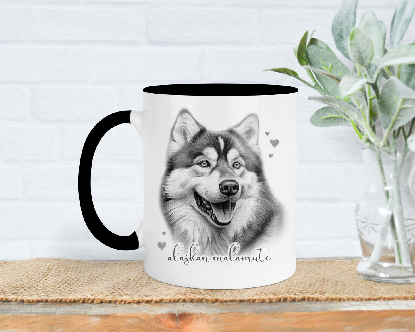 Personalised Valentines Alaskan Malamute Mug