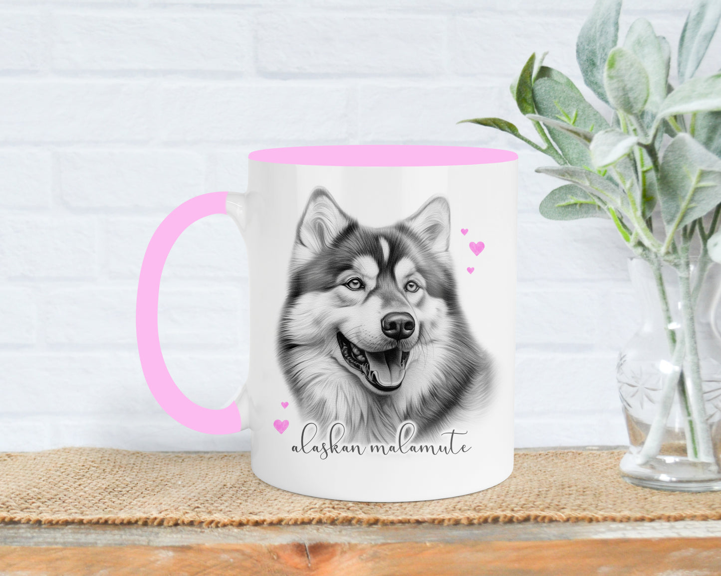 Personalised Valentines Alaskan Malamute Mug