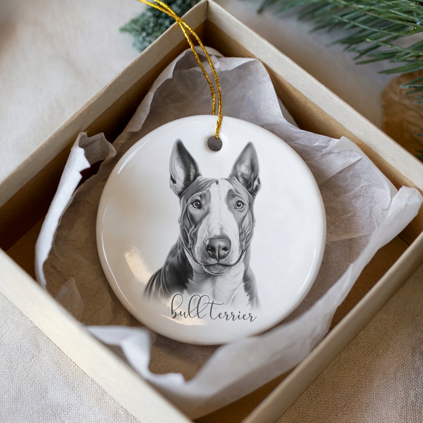 Personalised Bull Terrier Christmas bauble