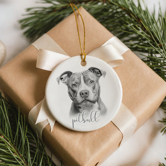 Personalised Pitbull Christmas bauble