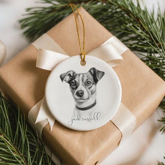 Personalised Jack Russell Christmas bauble