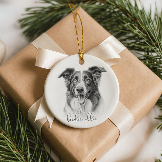 Personalised Border Collie Christmas bauble