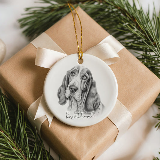 Personalised Bassett Hound Christmas bauble
