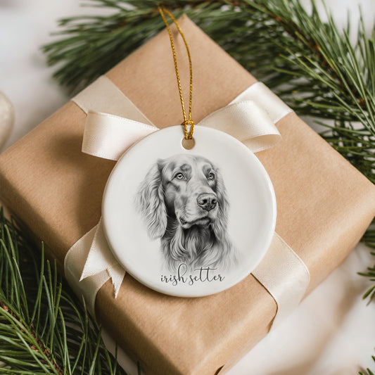 Personalised Irish Setter Christmas bauble