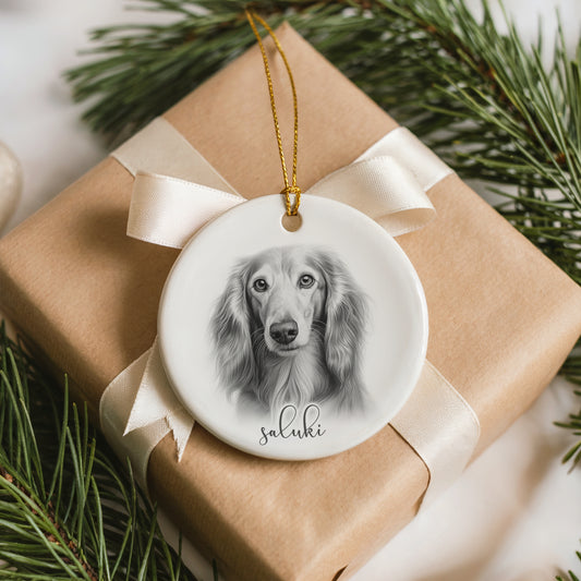 Personalised Saluki Christmas bauble