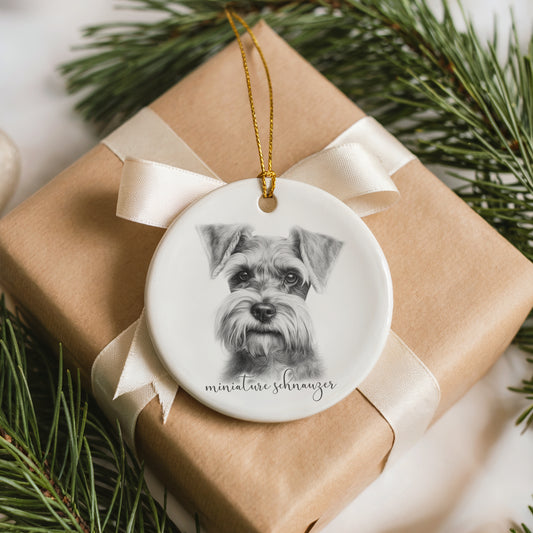 Personalised Miniature Schnauzer Christmas bauble