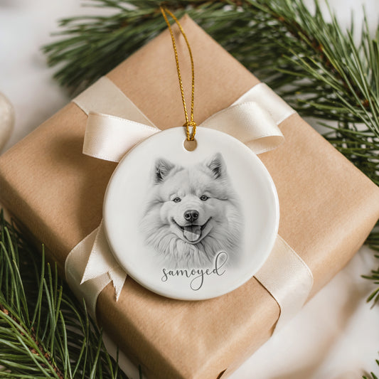 Personalised Samoyed Christmas bauble
