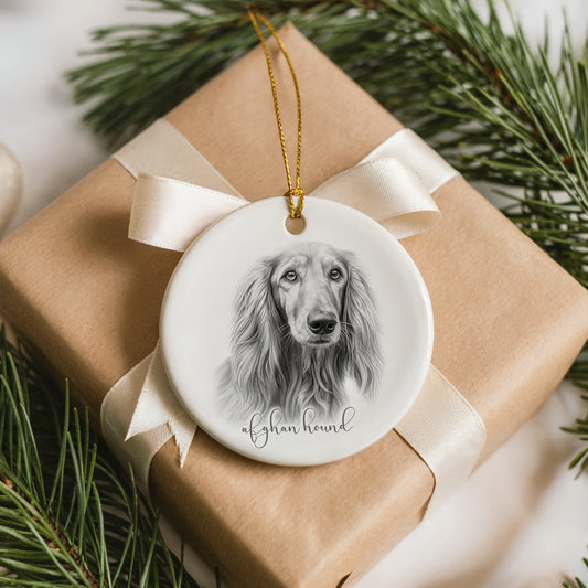 Personalised Afghan Hound Christmas bauble
