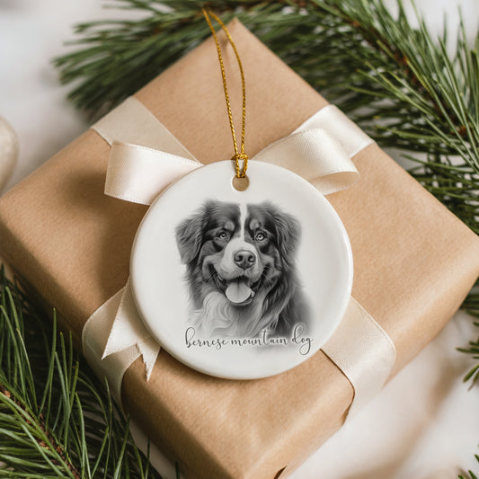 Personalised Bernese Mountain Dog Christmas bauble