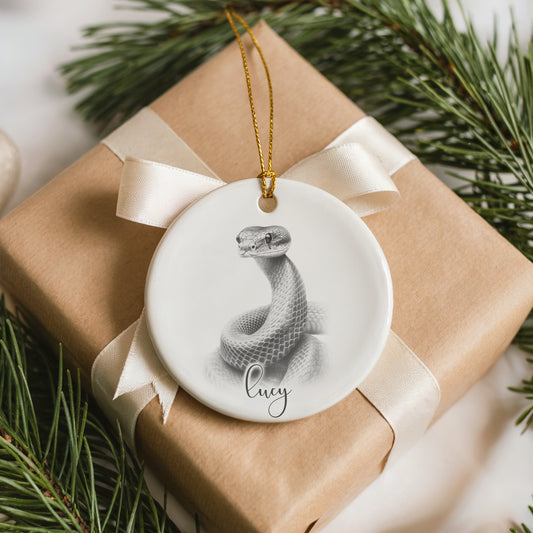 Personalised pet snake Christmas bauble